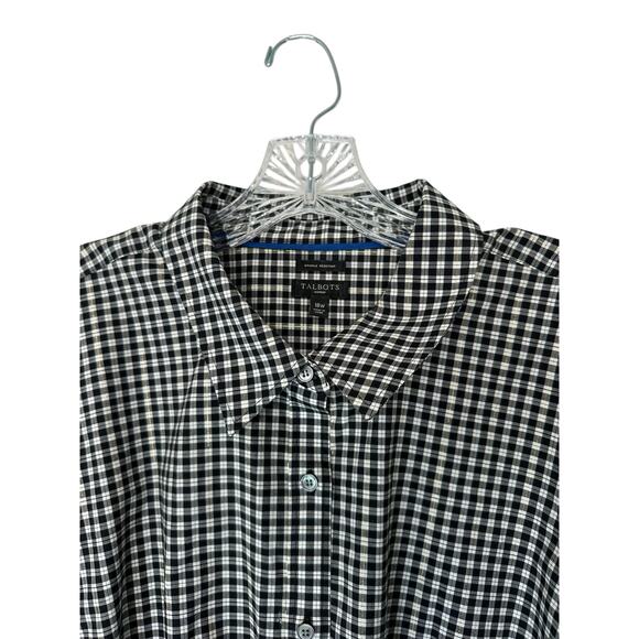 Talbots Women Plaid Collared Wrinkle Resistant Button Up Blouse‎ Shirt Size 18W - Picture 7 of 13